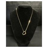 14K Gold Necklace, Heart Pendant.