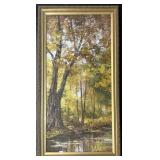 Artist Signed Fall Palette Knife Oil Painting.
