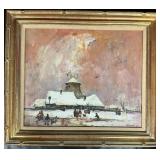 Framed Artist Signed Oil On Canvas Painting.