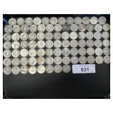 85 90% Silver Quarters, Washington, Barber.