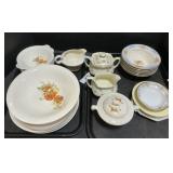 Knowles Poppy Dinnerware Set, Porcelain Bowls.