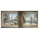 Passoni & Demone Oil On Canvas Paris Paintings.