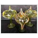 3 "Jack-in-the-Pulpit" Pedestal Vases.