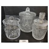 Large Waterford Crystal Jars.