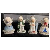 4 Japanese Ceramic Birthday Angels.