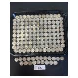 149 90% Silver Quarters, Washington, Barber.