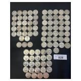 90 90% Silver Half Dollars, Franklins, Kennedy