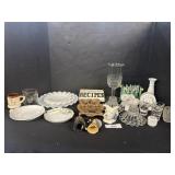 EAPG Glassware, Ceramic Planters & Dishes.