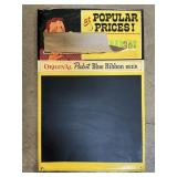 Pabst Beer Advertising Chalkboard Sign.
