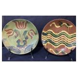 2 Breininger Redware Plates.