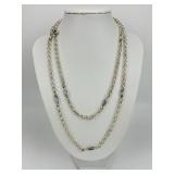 NWT 18KT Gold & Sterling Silver Caviar Necklace.