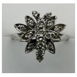 14KT White Gold Diamond Butterfly Ring.