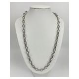 18KT Gold & Sterling Silver Caviar Link Necklace.