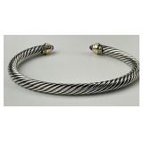 David Yurman 14K & Sterling Amethyst Cuff.