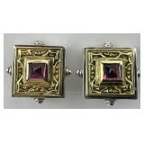 18KT Gold & Sterling Konstantino Earrings.