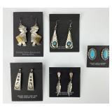 Native American Sterling & Shell Earrings.