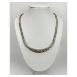 18KT Gold & Sterling Multi Gemstone Necklace.