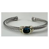 David Yurman 14K & Sterling Topaz Cuff Bracelet.