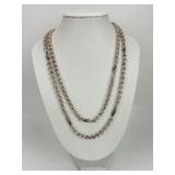 18KT Gold & Sterling Silver Caviar Necklace.