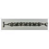 Sterling Silver Floral Gemstone Bracelet.