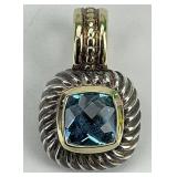 David Yurman 14K & Sterling Albion Topaz Pendant.