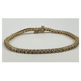 14KT Yellow Gold Diamond Tennis Bracelet.