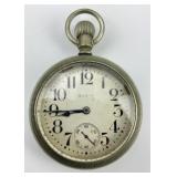 Antique Open Face Elgin Silveroid Pocket Watch.
