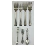 Sterling Silver & Hammered EPNS Plated Flatware.