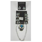 Navajo  Sterling & Turquoise Bear Claw Jewelry.