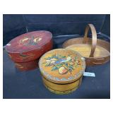 Folk Art Hand Painted Wooden Boxes.