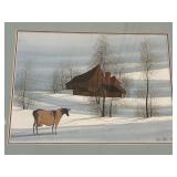 Winter Farm Amish Print By Buckley Moss.