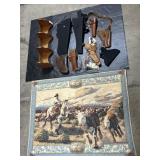 Pistol Holsters, Western Tapestry, Shelf.