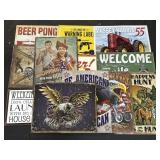 12 Metal Signs (Massey-Harris Tractor, Beer).