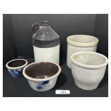 Lot Of Stoneware, Jug, Crocks & Bowls