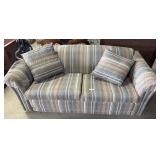 Clean Stripped Pattern La-Z-Boy Sleeper Sofa.