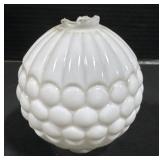 Vintage Milk Glass Quilted Button Lightning Rod