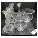 EAPG Glass Candleholders, Bowls.
