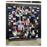 Vtg Hand Sewn Crazy Patchwork Quilted Comforter