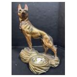 Vintage Art Deco Chalkware Dog Figure.