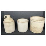 Stoneware Jug & Crocks.