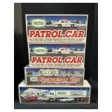 Hess Trucks, Recreation Van, Racer, Patrol Car.