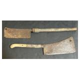 2 Large Meat Cleavers.