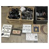 Monogram Stemware, Rustic Signs, Plate Stands.
