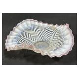 Ruffled Opalescent Jefferson Glass Bowl.