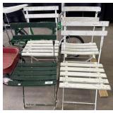 (4) Slatted Folding Bistro Style Chairs.