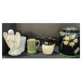 Roseville Stoneware Pitcher, Planter & Mug.