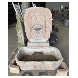 Concrete Sunburst Garden Fountain Wall.