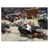 Stihl Battery Operated Mower & String Trimmer.