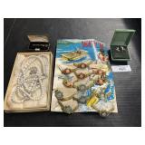 Costume Jewelry, Watches, Necklaces, Tie Clip.