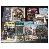 12 Metal Signs (Indian & Harley Motorcycle).